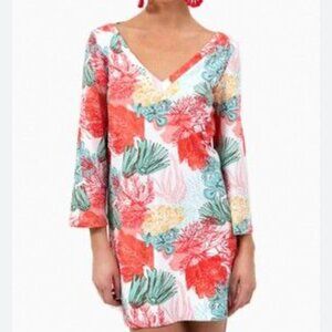 Persifor Dandelion Coral Reef Brie Dress Women's XS